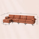 Accent Chair + Side Table + L-Shaped Sectional Sofa /3-Piece Modern Living Room Furniture Set/
