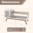 43 Inch Coffee Table with Stepped Tabletop and Storage Compartments-White by LJGDeals