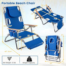 3-IN-1 Foldable Beach Chair with Footrest and Adjustable Backrest by LJGDeals