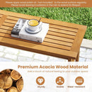 3 Pieces Patio Dining Set Acacia Wood Outdoor Rectangular Picnic Table and 2 Benches by LJGDeals
