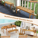 3 Pieces Patio Dining Set Acacia Wood Outdoor Rectangular Picnic Table and 2 Benches by LJGDeals