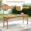 3 Pieces Patio Dining Set Acacia Wood Outdoor Rectangular Picnic Table and 2 Benches by LJGDeals
