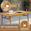 7 Pieces Patio Acacia Wood Dining Set Outdoor Rectangular Table and Chairs Set by LJGDeals