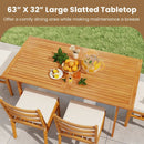 7 Pieces Patio Acacia Wood Dining Set Outdoor Rectangular Table and Chairs Set by LJGDeals