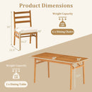 7 Pieces Patio Acacia Wood Dining Set Outdoor Rectangular Table and Chairs Set by LJGDeals