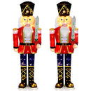 Set of 2 5 FT Christmas Nutcracker Outdoor Christmas Decoration with Glitter Sword by LJGDeals