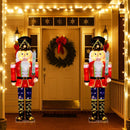 Set of 2 5 FT Christmas Nutcracker Outdoor Christmas Decoration with Glitter Sword by LJGDeals