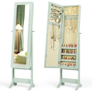 Mirrored Standing Jewelry Cabinet Storage Box