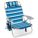 Folding Beach Chair with 4-Position Adjustable Backrest by LJGDeals