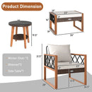 5 Pieces Patio Furniture Set PE Rattan Outdoor Conversation Set with Acacia Wood by LJGDeals