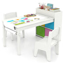 Kids Art Table and Chairs Set with 2 Chairs and Paper Roll by LJGDeals