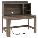 Modern Computer Desk with Hutch and Storage Shelves
