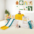 10-in-1 Toddler Swing and Slide Set Climber Playset with Basketball Hoop by DirectDeals
