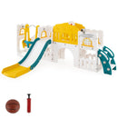 10-in-1 Toddler Swing and Slide Set Climber Playset with Basketball Hoop by LJGDeals