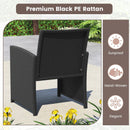 4 Pieces Patio Furniture Set with Tempered Glass Tabletop and Removable Cushion by LJGDeals