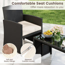 4 Pieces Patio Furniture Set with Tempered Glass Tabletop and Removable Cushion by LJGDeals
