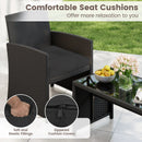 4 Pieces Patio Furniture Set with Tempered Glass Tabletop and Removable Cushion by LJGDeals