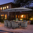 11 Pieces Patio Dining Set with 15 Feet Double-Sided Patio Umbrella Base Included by DirectDeals