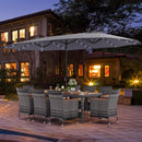 11 Pieces Patio Dining Set with 15 Feet Double-Sided Patio Umbrella Base Included by LJGDeals
