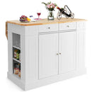 3-Piece Kitchen Furniture Set: Kitchen Island + 2 Bar Stools + Narrow Storage Cart by LJGDeals