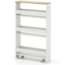 3-Piece Kitchen Furniture Set: Kitchen Island + 2 Bar Stools + Narrow Storage Cart