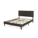 Modern 3-Piece Bedroom Furniture Set with Upholstered Queen Bed 2 Rattan Nightstands and 3-Globe Floor Lamp by LJGDeals