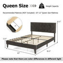 Modern 3-Piece Bedroom Furniture Set with Upholstered Queen Bed 2 Rattan Nightstands and 3-Globe Floor Lamp by LJGDeals