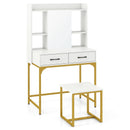 Vanity Desk with Storage Drawers and Charging Station by LJGDeals