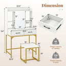 Vanity Desk with Storage Drawers and Charging Station by LJGDeals