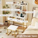 Vanity Desk with Storage Drawers and Charging Station by LJGDeals