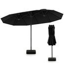 15 Feet Double-Sided Twin Patio Umbrella with Crank and Base by LJGDeals