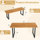 3 Pieces Patio Dining Table Set 63‚Äù Rectangle Table and 2 Backless Bench