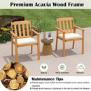 6 Pieces Patio Dining Table Set 63‚Äù Rectangle Table with 4 Acacia Wood Armchairs and Backless Bench by LJGDeals