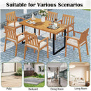 6 Pieces Patio Dining Table Set 63‚Äù Rectangle Table with 4 Acacia Wood Armchairs and Backless Bench by LJGDeals