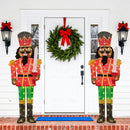 Set of 2 5 FT Lighted Christmas Nutcracker with Glitter Sword by LJGDeals