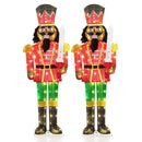 Set of 2 5 FT Lighted Christmas Nutcracker with Glitter Sword by LJGDeals