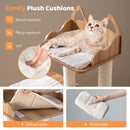 48 Inch Wooden Cat Tree with 2-Floor Condo and Washable Cushions-Natural by LJGDeals