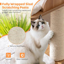 48 Inch Wooden Cat Tree with 2-Floor Condo and Washable Cushions-Natural by LJGDeals