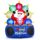 6 Feet Inflatable DJ Santa with Rotating Music Light and Flashing LEDs by LJGDeals