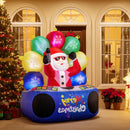 6 Feet Inflatable DJ Santa with Rotating Music Light and Flashing LEDs by LJGDeals