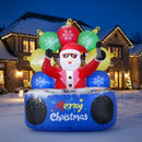 6 Feet Inflatable DJ Santa with Rotating Music Light and Flashing LEDs by LJGDeals