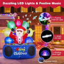 6 Feet Inflatable DJ Santa with Rotating Music Light and Flashing LEDs by LJGDeals