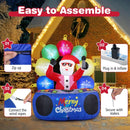 6 Feet Inflatable DJ Santa with Rotating Music Light and Flashing LEDs by LJGDeals