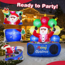 6 Feet Inflatable DJ Santa with Rotating Music Light and Flashing LEDs by LJGDeals