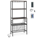 Wine Organizer with Power Outlet and Bottle Holders