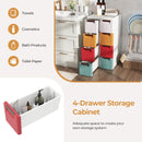 4-Drawer Rolling Organizer Unit Narrow Storage Cabinet with Built-In Wheels for Small Space-Colorful by LJGDeals