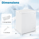 141 L/5 Cu.Ft Compact Chest Freezer with 7-Gear Adjustable Temperature-White by LJGDeals