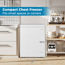 141 L/5 Cu.Ft Compact Chest Freezer with 7-Gear Adjustable Temperature-White by LJGDeals