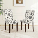Button Tufted Fabric Upholstered Wooden Dining Chair Set of 2 with High Curved Back by LJGDeals