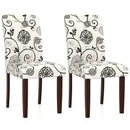 Button Tufted Fabric Upholstered Wooden Dining Chair Set of 2 with High Curved Back by LJGDeals